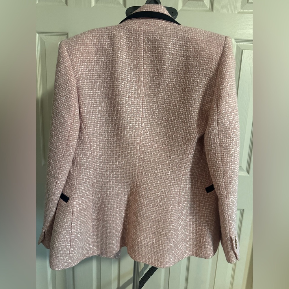Zara Blush Pink Blazer with Black Trim - Picture 3 of 4